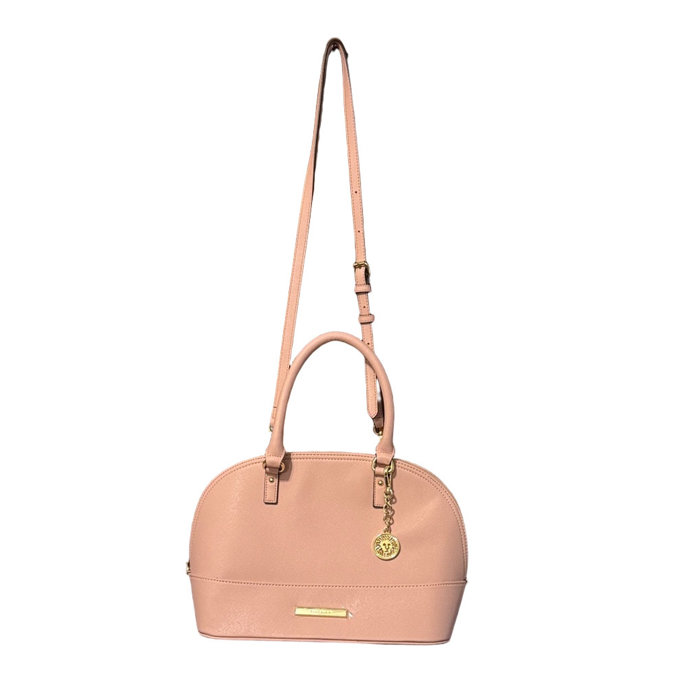 Anne Klein Saffiano Soft Pink Dome Satchel Shoulder Bag Purse NWOT